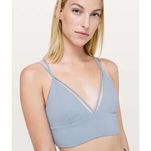 Lululemon Pushing Limits Bra Concrete Blue 6 Luxtreme A/B cup Run Activewear